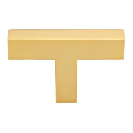 Gliderite Hardware 2-in. Solid Square Cabinet T-Knob Brass Gold 21683-T-BG-1